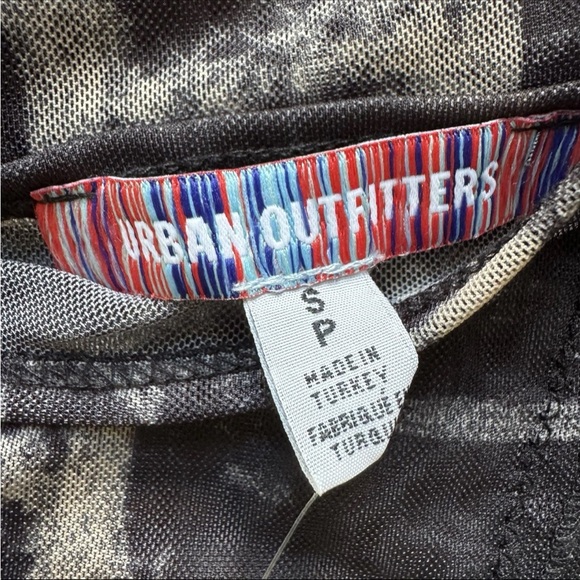 NWT Urban Outfitters Small Sheer Mesh Mini Dress Palm Tree Print Coquette Skater - Picture 6 of 7